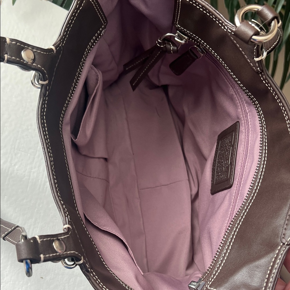 Coach Dark Brown Leather Shoulder Bag - Picture 13 of 13